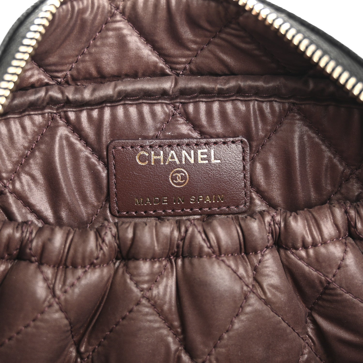 Chanel Caviar Quilted Medium Curvy Pouch Cosmetic Case Black 6 of 9