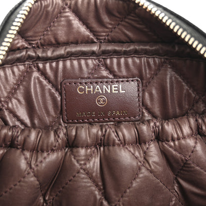 Chanel Caviar Quilted Medium Curvy Pouch Cosmetic Case Black 6 of 9