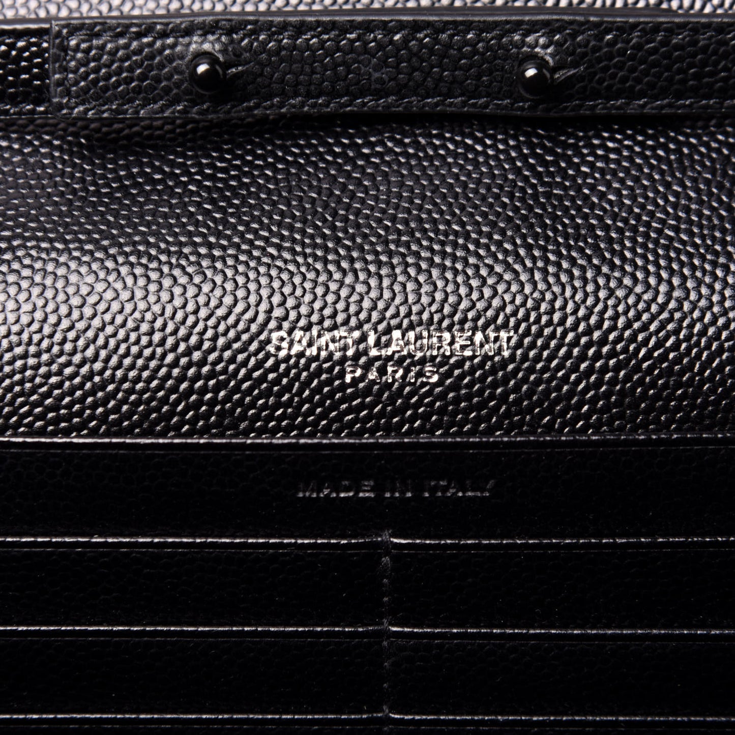 Grain De Poudre Matelasse Chevron Monogram Chain Wallet Black