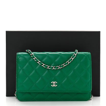 Chanel Caviar Quilted Wallet On Chain WOC Green 12 of 12