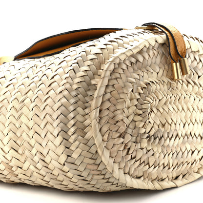 Chloe Raffia Small Grain Calfskin Medium Marcie Basket Yellow 10 of 11