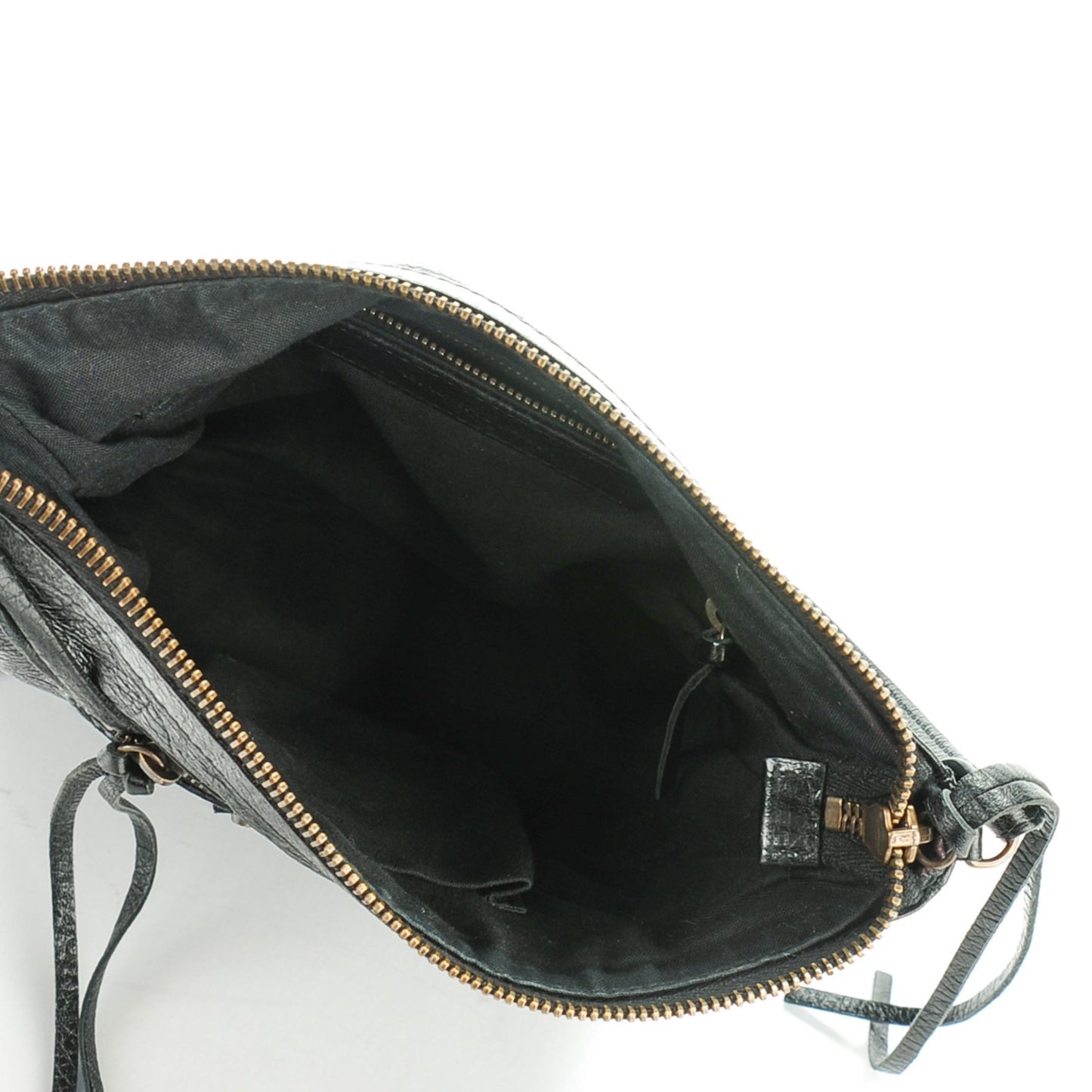 Agneau Classic Hardware Flat Crossbody Black