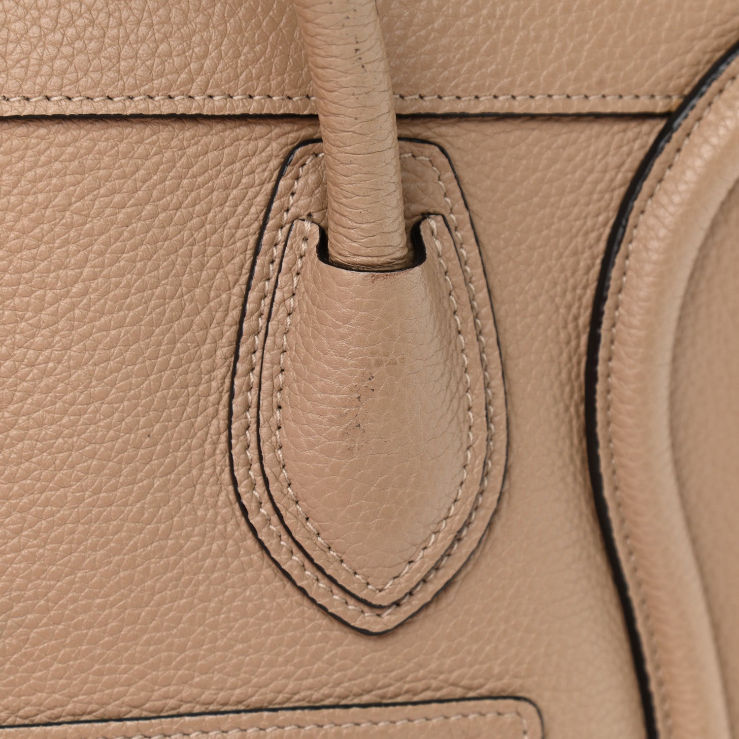 Celine Drummed Calfskin Micro Luggage Dune 17 of 23