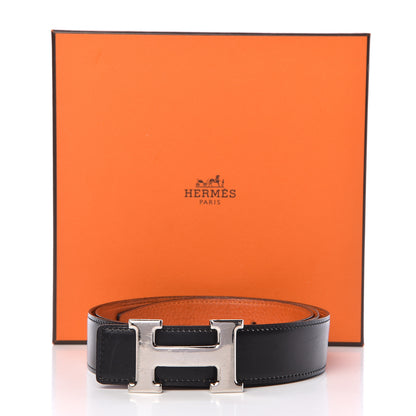 Hermes Box Togo 32mm H Belt 100 Black Orange 11 of 11