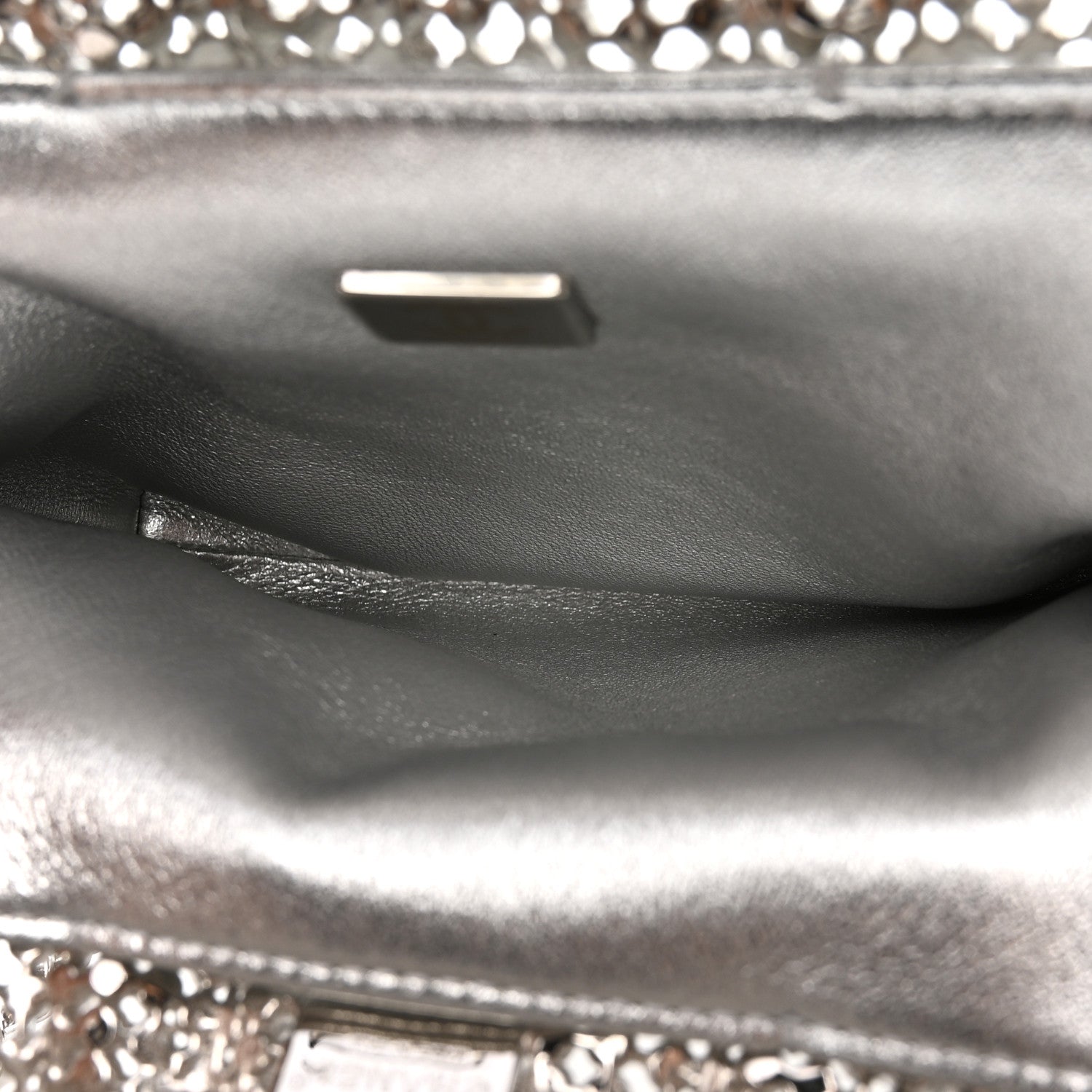 Chanel Crystal Embellished Metallic Lambskin Mini Chanel 22 Silver 5 of 11