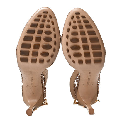 Bottega Veneta Mesh Nappa Chunky Chain Sandals 36 Beige Pony 5 of 8