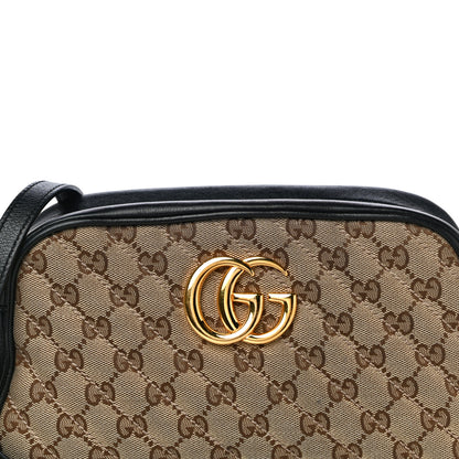 Gucci Monogram Matelasse Diagonal Small GG Marmont Chain Shoulder Bag Beige Black 9 of 15