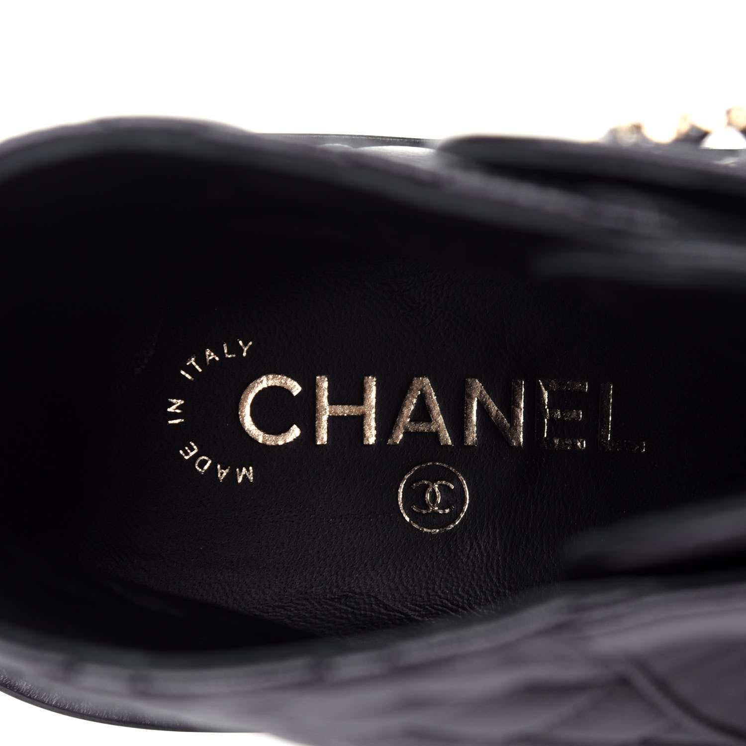 Chanel Shiny Lambskin Quilted Lace Up Combat Boots 39.5 Black 8 of 12