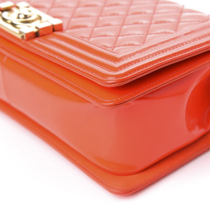 Chanel Patent Quilted Medium Boy Flap Orange 9 of 16