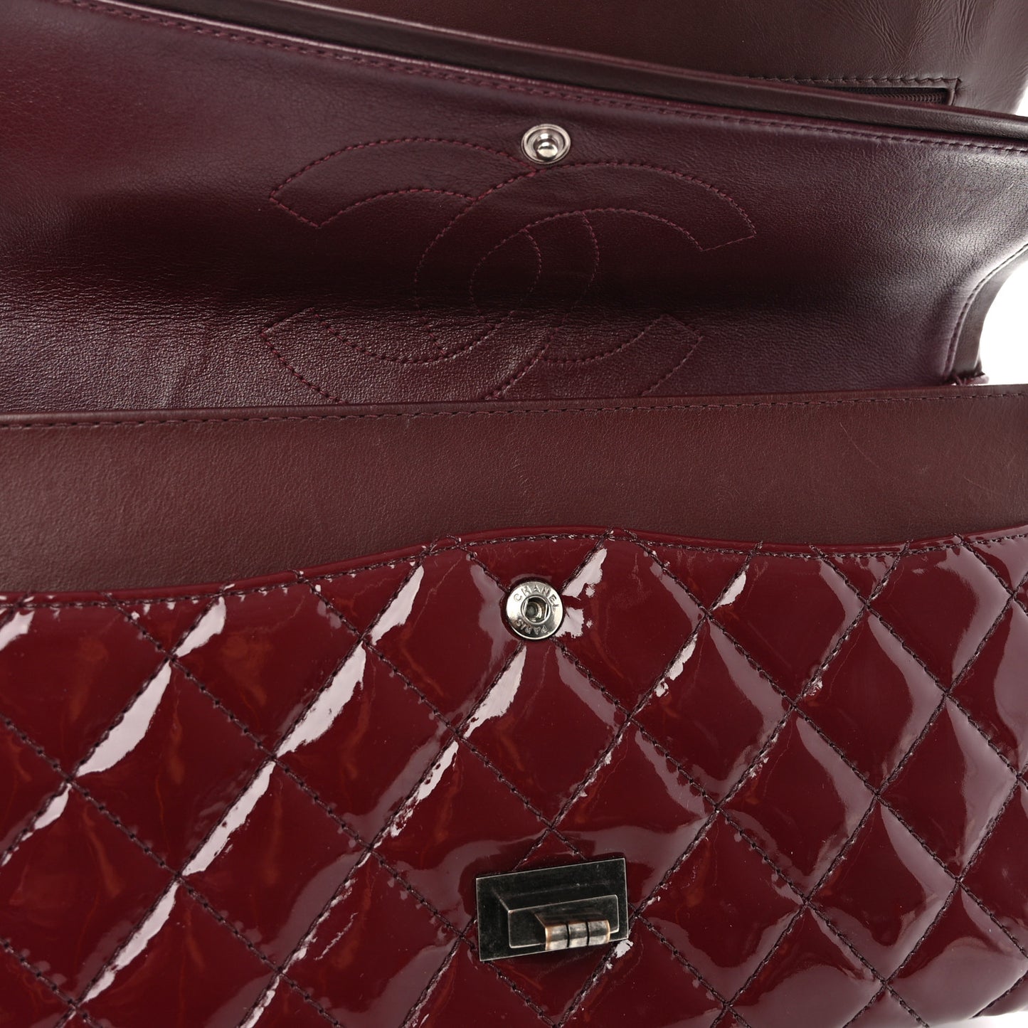 Patent Quilted 2.55 Reissue 226 Flap Burgundy