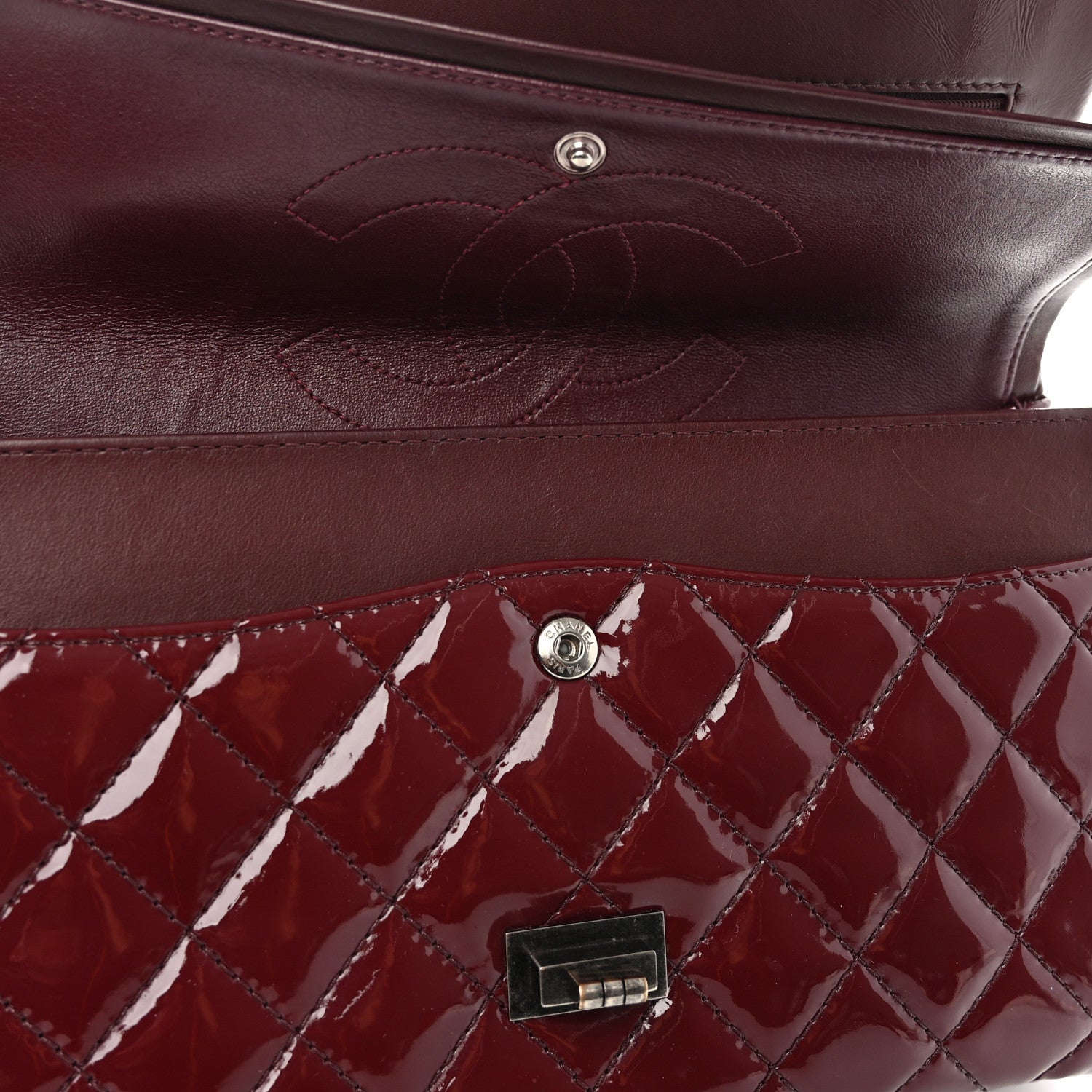 Chanel Patent Quilted 2.55 Reissue 226 Flap Burgundy 11 of 11