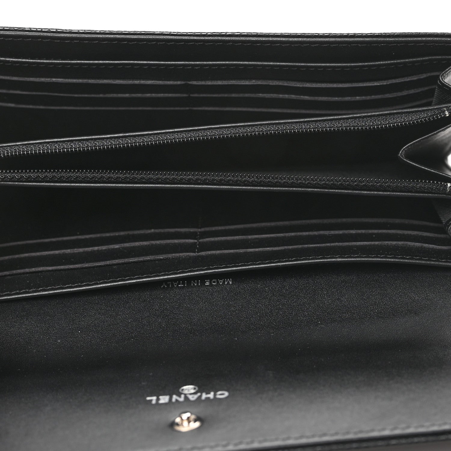 Chanel Caviar Timeless CC Large Gusset Flap Wallet Black 5 of 10