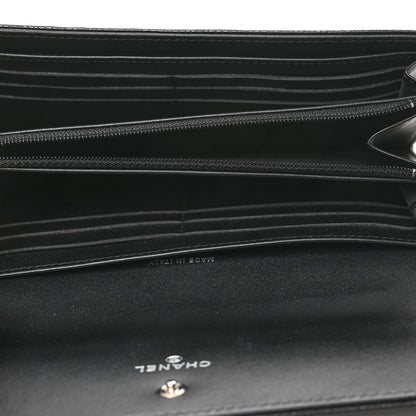 Chanel Caviar Timeless CC Large Gusset Flap Wallet Black 5 of 10