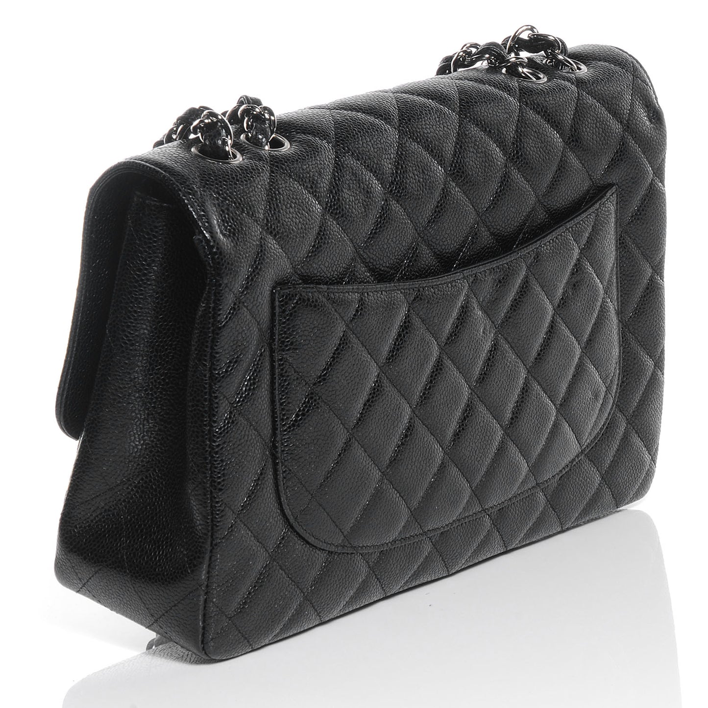 Caviar Jumbo Single Flap Black