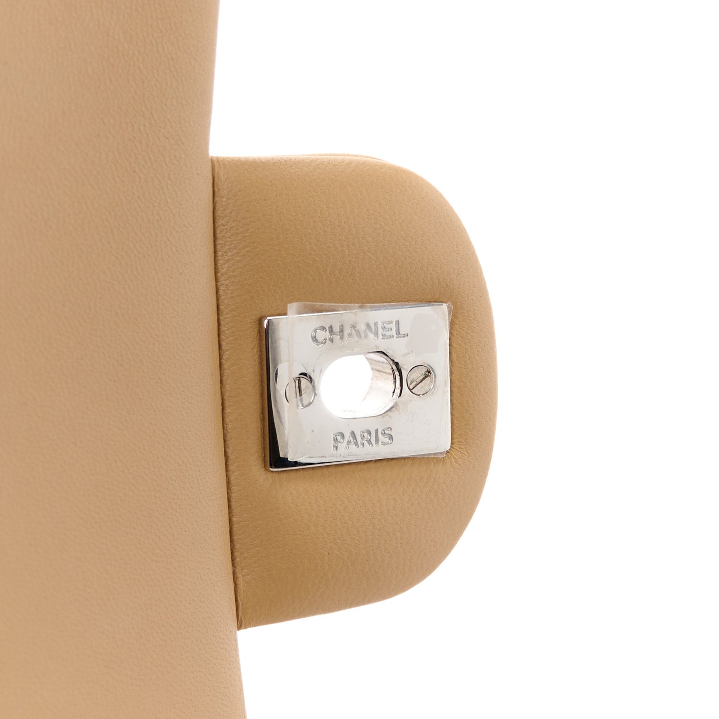 Lambskin Quilted Mini Rectangular Flap Beige