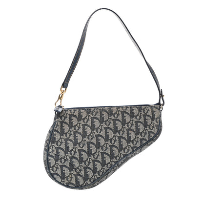 Christian Dior Monogram Mini Saddle Pochette Navy 1 of 8