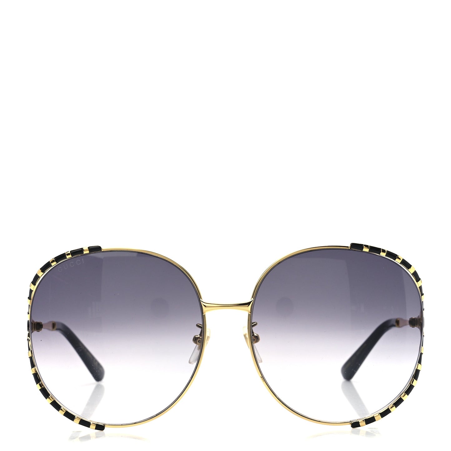 Metal Round Frame GG0595S Sunglasses Gold Black