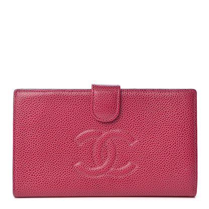 Chanel Caviar Timeless CC French Wallet Dark Pink 1 of 9