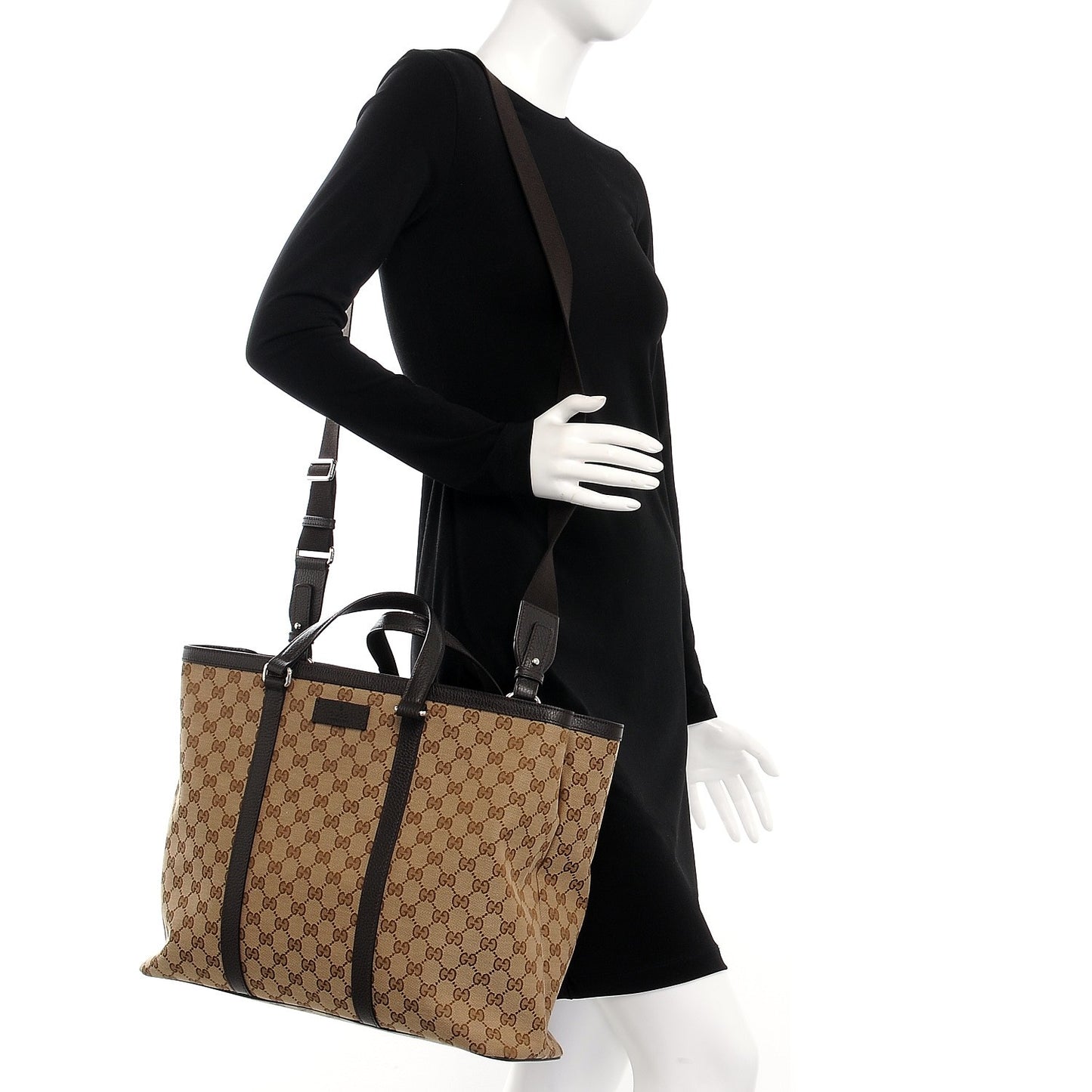 GG Monogram Large Joy Tote Bag Dark Brown