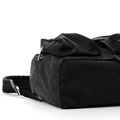 Gucci Nylon Monogram Medium Light Single Buckle Backpack Black 9 of 11