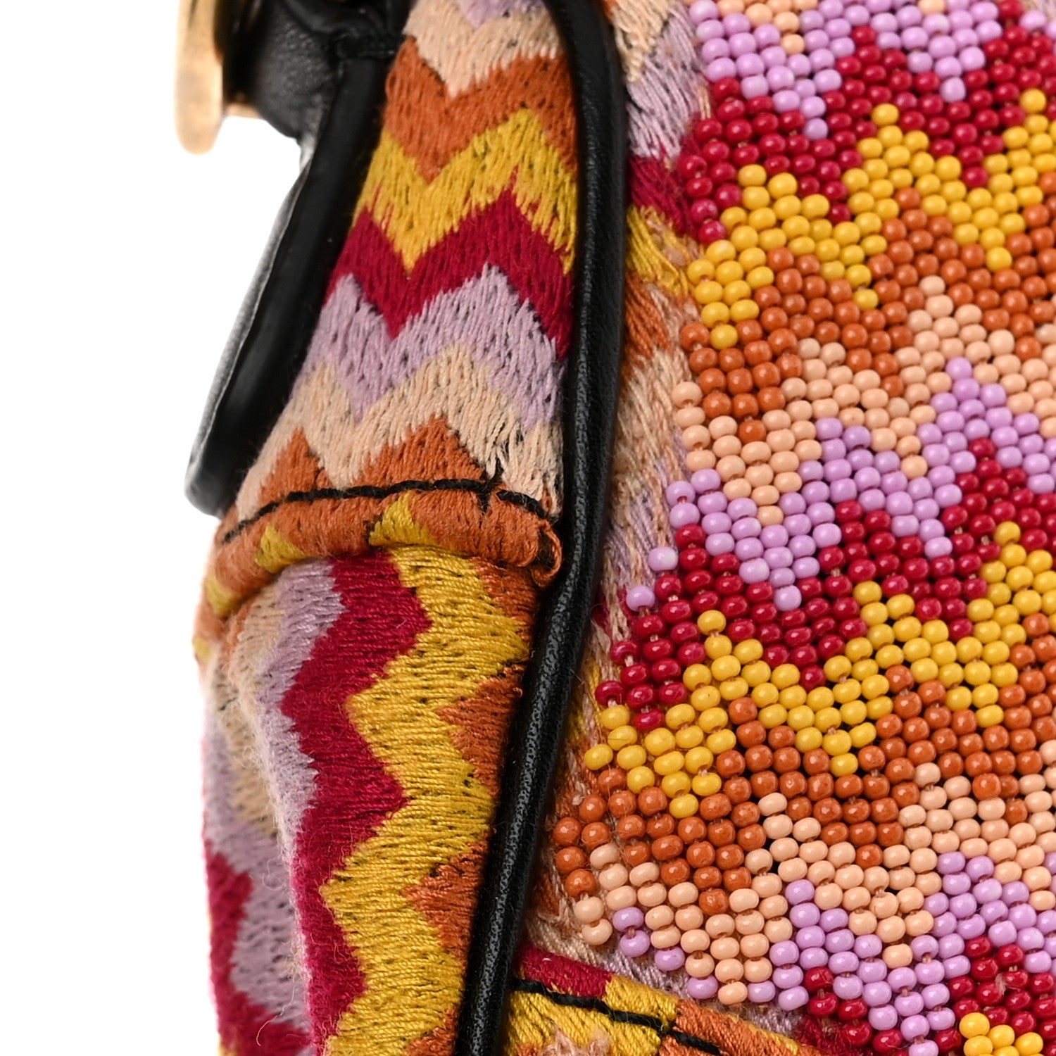 Christian Dior Embroidered Fringe Beaded Mini Saddle Bag Multicolor 12 of 13