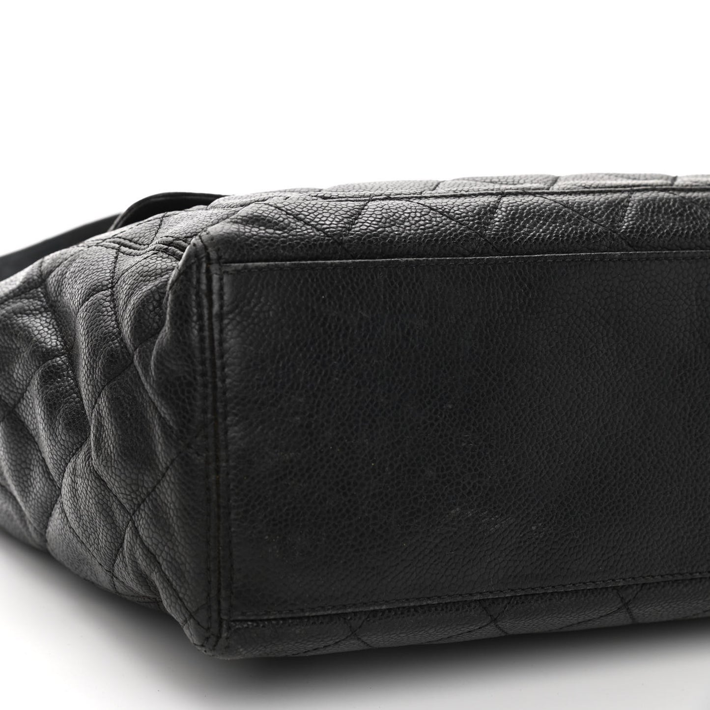 Caviar Quilted Flap Shoulder Bag Black