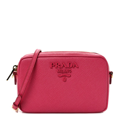 Prada Saffiano Lux Small Camera Crossbody Bag Magenta 1 of 9