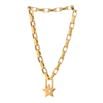Christian Dior Metal Lucky Star Choker Necklace Aged Gold 3 of 6