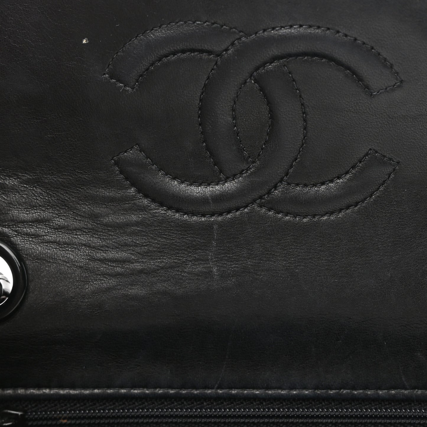 Patent Calfskin Quilted Mini Square Flap So Black