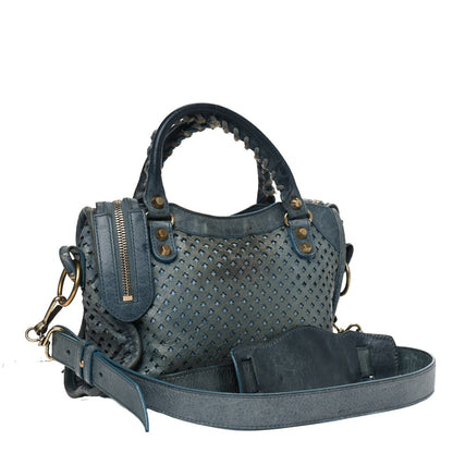 Balenciaga Agneau Laser Cut Cross Classic Gold Hardware Mini City 2 of 20