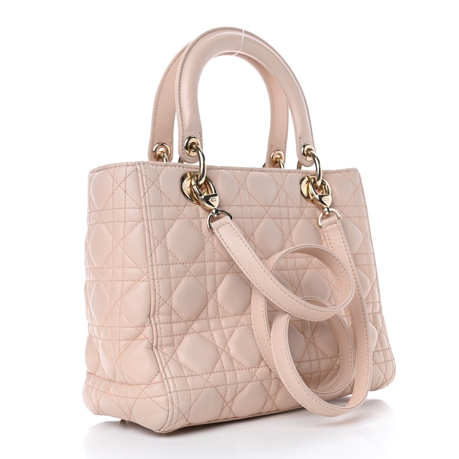 Christian Dior Lambskin Cannage Medium Lady Dior Light Pink 2 of 4