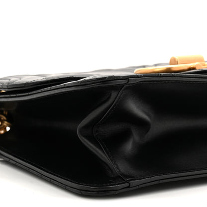 Salvatore Ferragamo Calfskin Quilted Gancini Flap Bag Black 8 of 9