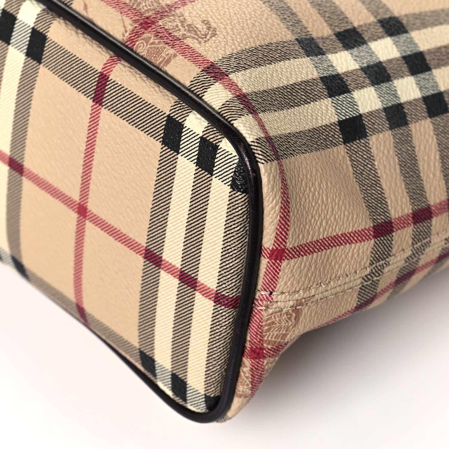 Burberry Haymarket Check Small Onslow Tote Chocolate 6 of 14