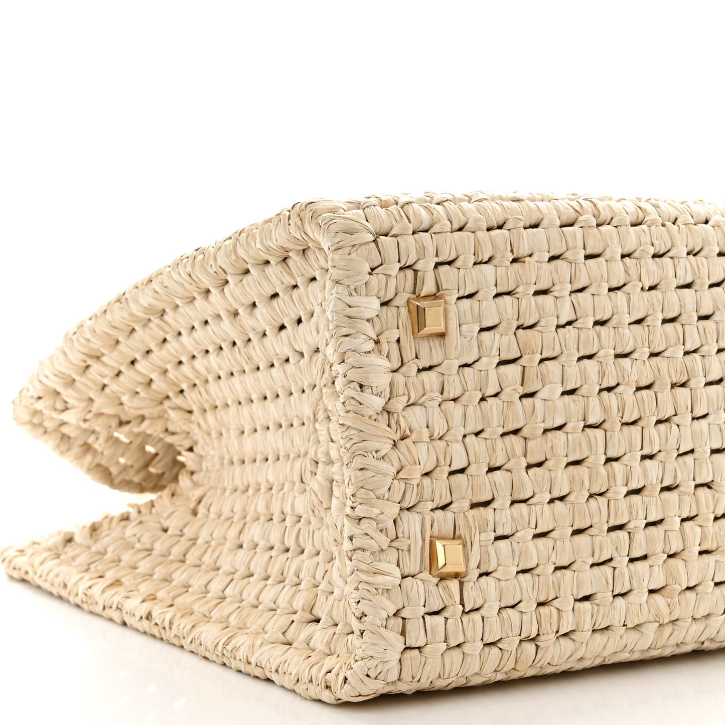 Raffia XL Studio Box Tote Natural