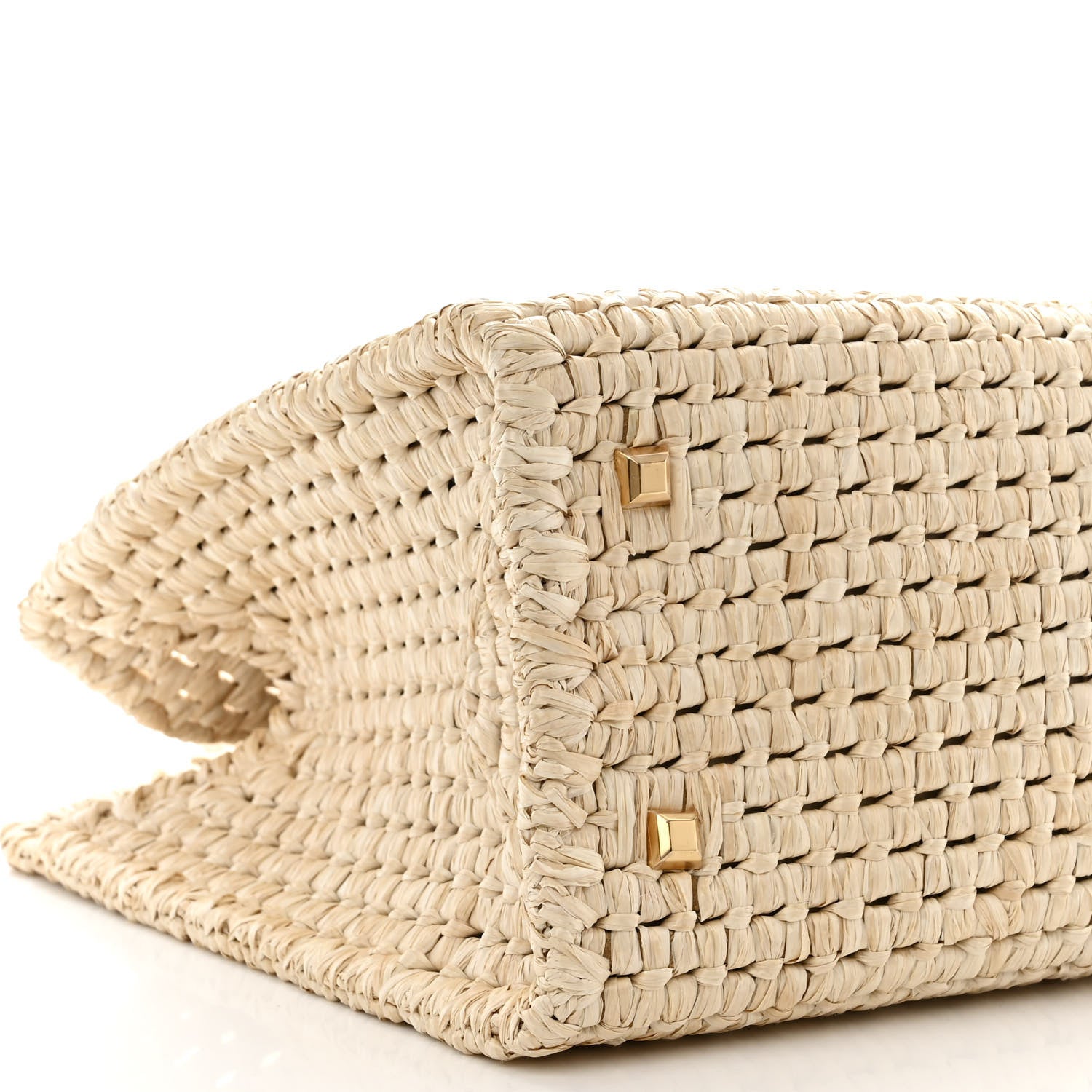Salvatore Ferragamo Raffia XL Studio Box Tote Natural 9 of 10