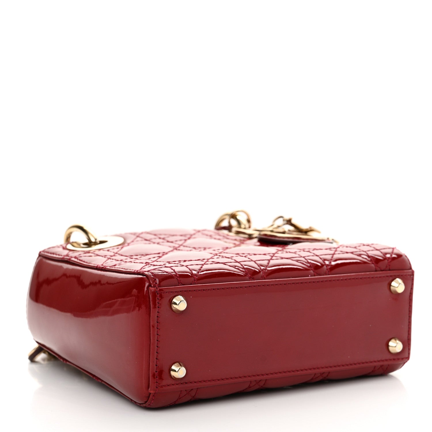 Christian Dior Patent Cannage Mini Lady Dior Red 4 of 11