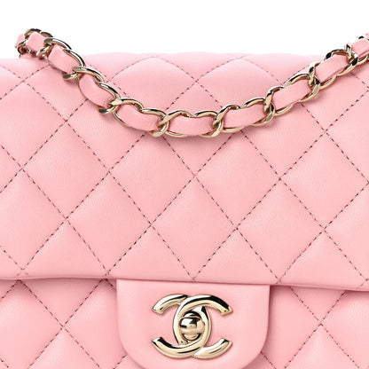 Chanel Lambskin Quilted Mini Square Flap Pink 7 of 10