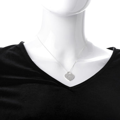Tiffany Sterling Silver Notes Heart Tag Charm Necklace 2 of 6