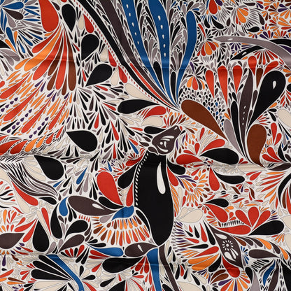 Hermes Silk Millefleurs du Mexique Scarf 70 Brique Noir Bleu 1 of 5