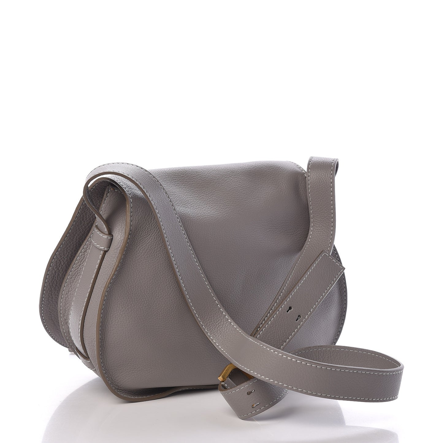 Calfskin Medium Marcie Round Crossbody Bag Cashmere Grey