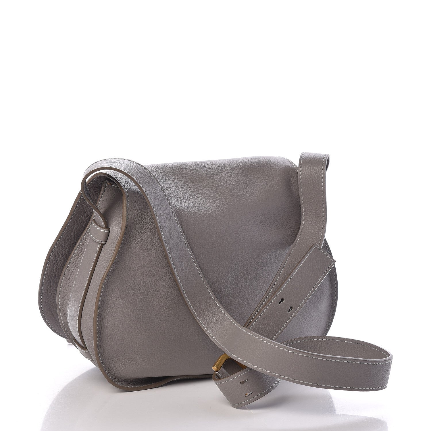 Chloe Calfskin Medium Marcie Round Crossbody Bag Cashmere Grey 3 of 13