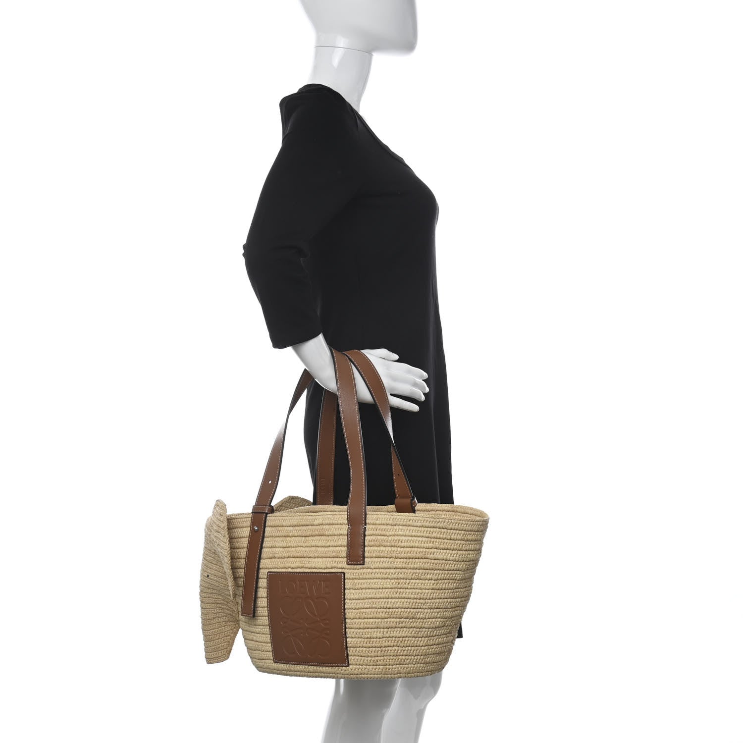Loewe Raffia Small Elephant Basket Tote Bag Natural Tan 2 of 9
