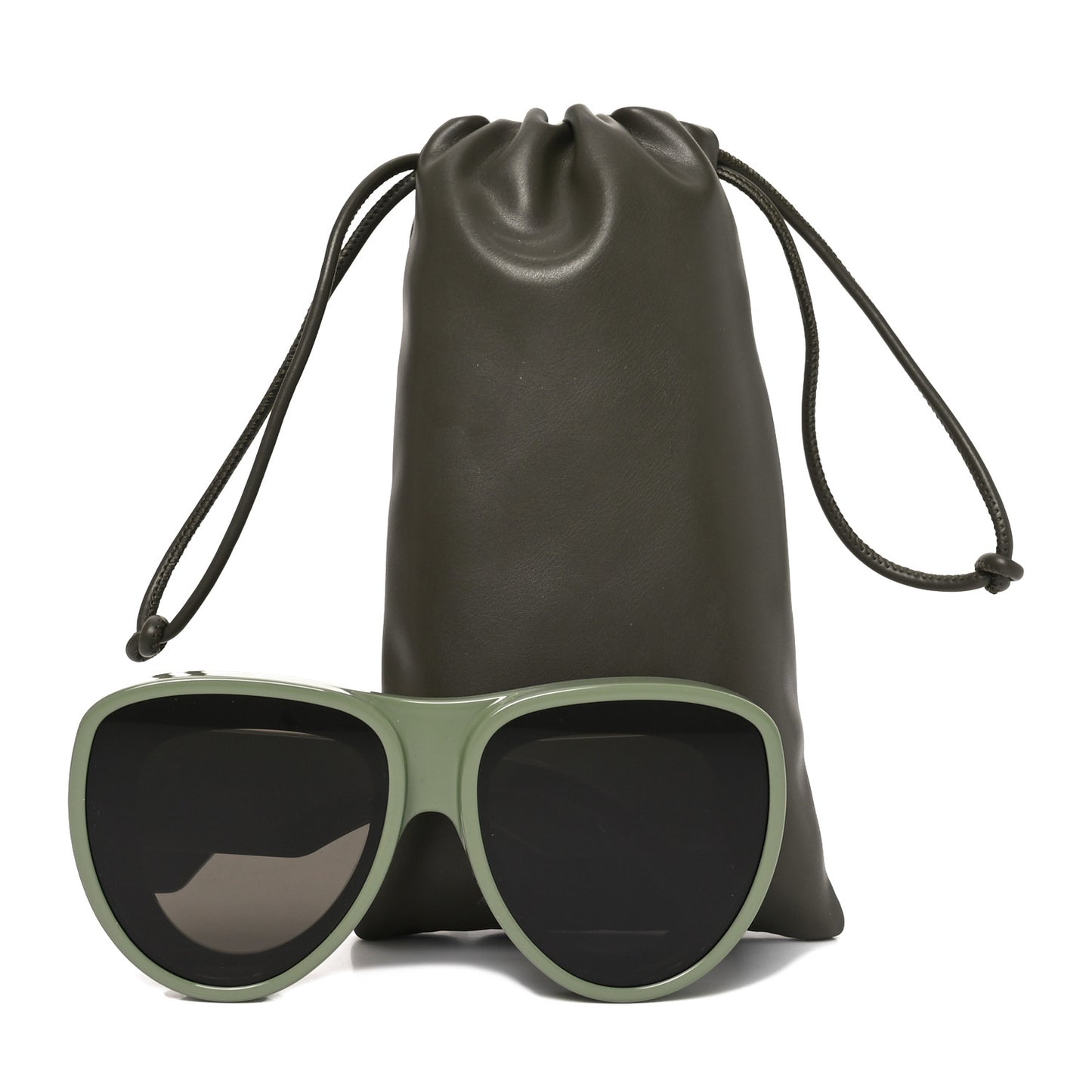 Acetate Paula's Ibiza Oversized Aviator Sunglasses LW40170U Gray Green