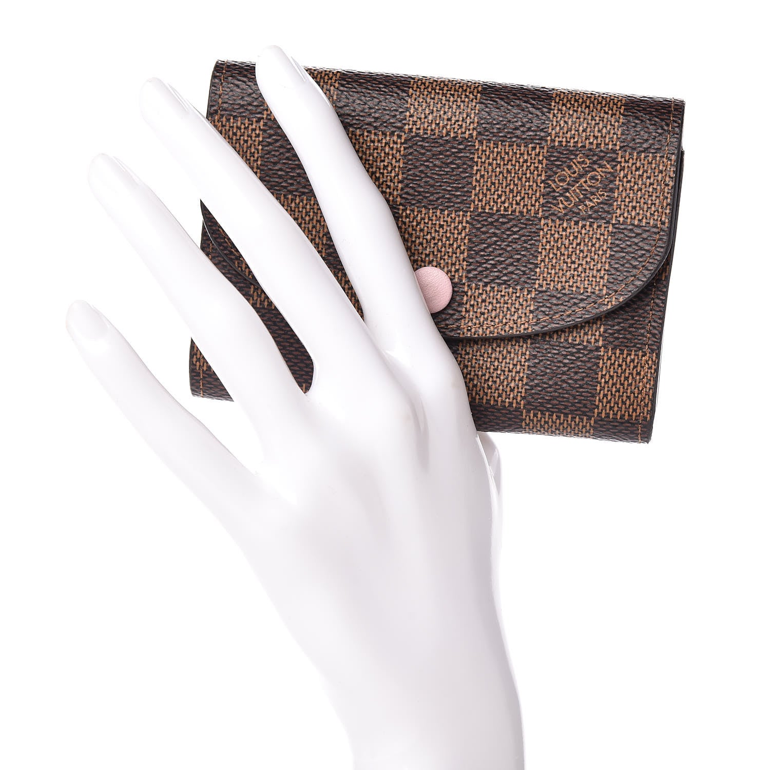 Louis Vuitton Damier Ebene Rosalie Coin Purse Rose Ballerine 2 of 7