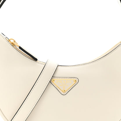 Prada Soft Calfskin Arque Shoulder Bag White 8 of 10