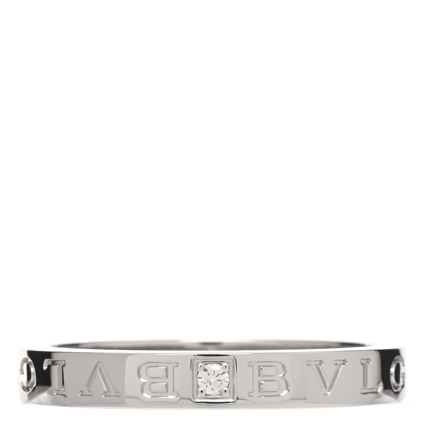 18K White Gold Diamond B.Zero1 Essential Band Ring 72 13.75 71/13.25