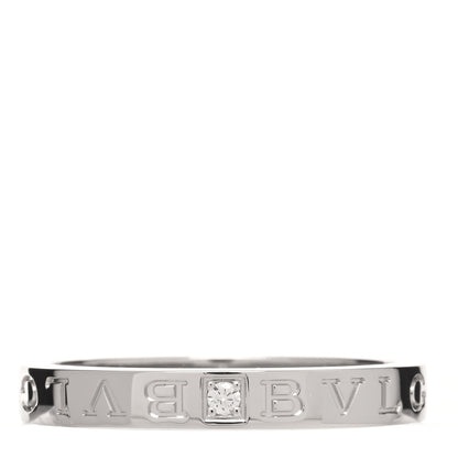 Bulgari 18K White Gold Diamond B.Zero1 Essential Band Ring 72 13.75 71/13.25 1 of 3