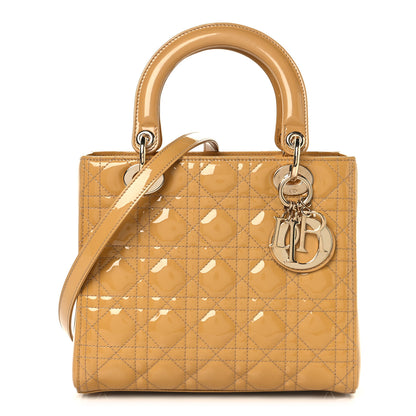 Christian Dior Patent Cannage Medium Lady Dior Beige 1 of 13
