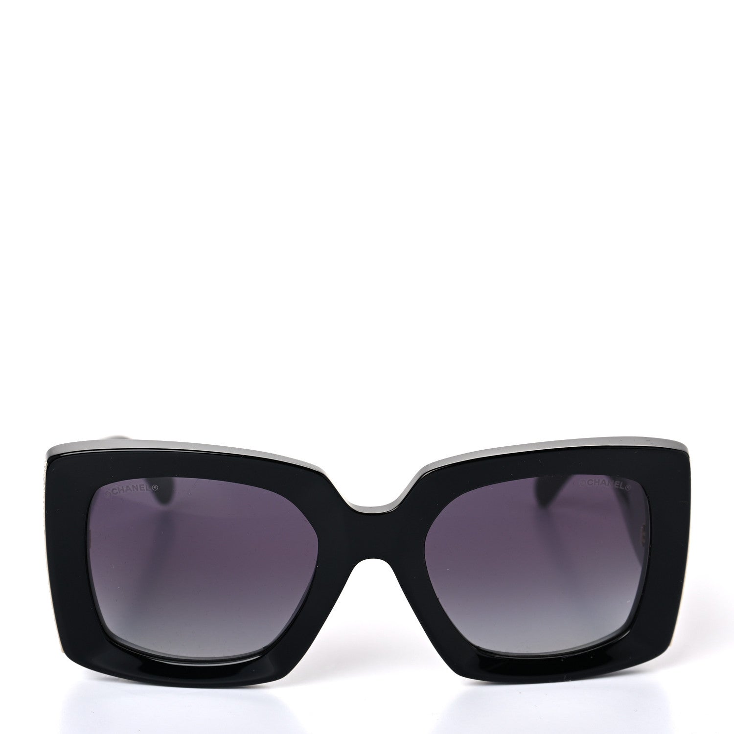 Chanel Acetate Rectangle Sunglasses 5435 Black 2 of 7