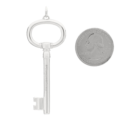 Tiffany Sterling Silver Large Oval Key Pendant 2 of 3